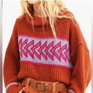 Free People Chunky Oversized Cowl Neck Sweater XL